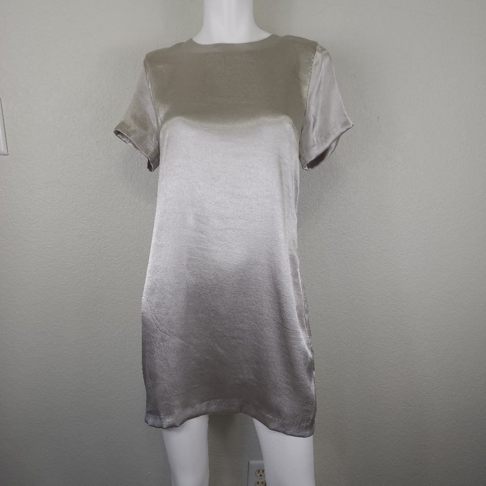Olivaceous Metallic Champayne Shift Dress Size M NWT